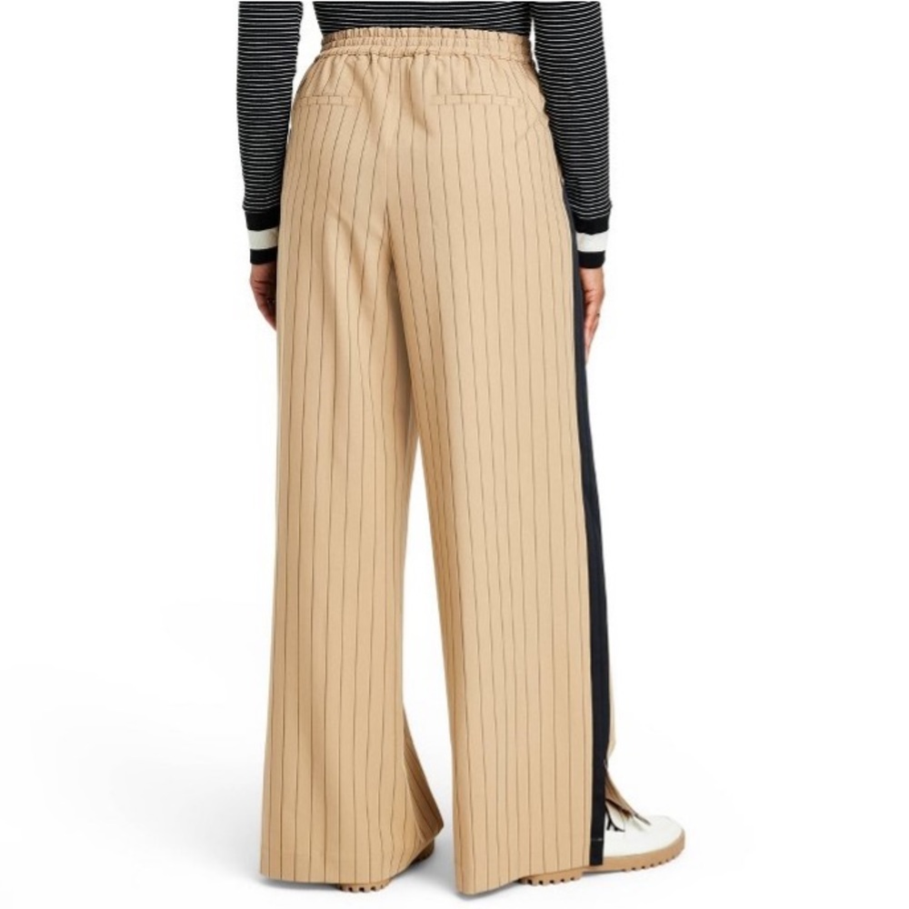 La Ligne x Target Pants Trousers Size Large Side Stripe Wide Leg Tan Black NWOT - Picture 2 of 3